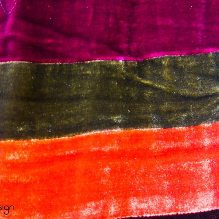 Piero Stripe velvet scarf